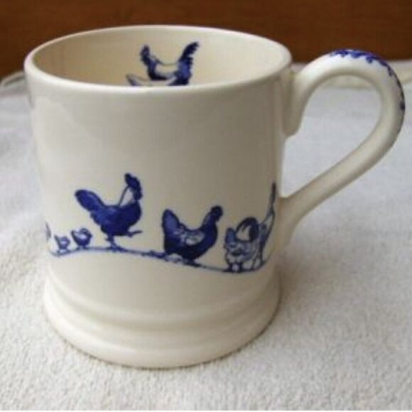Emma Bridgewater Other - Emma Bridgewater RARE Mug Marching Animals Hens & Chicks Blue/White